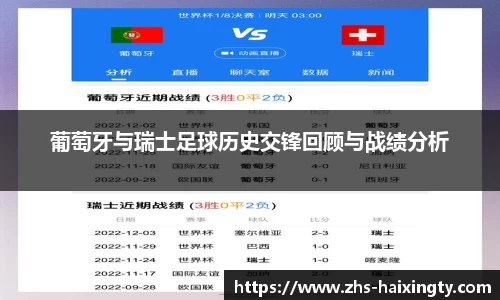 葡萄牙与瑞士足球历史交锋回顾与战绩分析